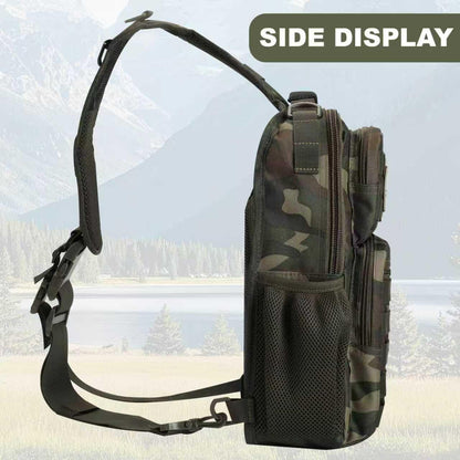 Rover Sling Pack Tactical Shoulder Sling Bag Backpack with Bottle Holder Crossbody Chest Bag, Grey