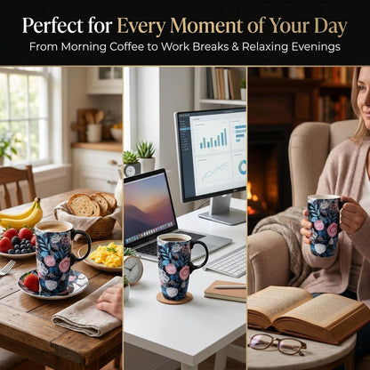 17oz Ceramic Travel Mug with Lid, Bunny Coffee Mug with Handle | Pink Plaid Rabbit Travel Cup, Microwave & Dishwasher Safe, Gift Box Included