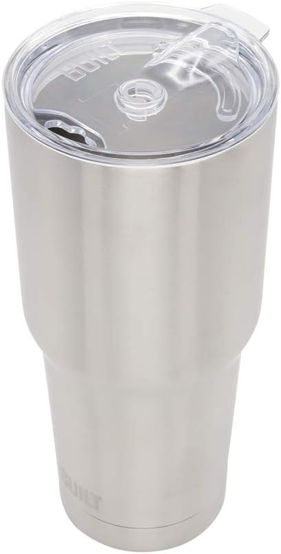 New York 30 oz Double Wall Stainless Steel Tumbler - Silver, Vacuum Insulated Travel Cup with Tritan Lid, Keeps Drinks Cold 24 Hourrs, Hot 8 Hours, Fits Standard Cup Holder