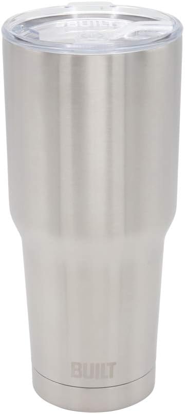 New York 30 oz Double Wall Stainless Steel Tumbler - Silver, Vacuum Insulated Travel Cup with Tritan Lid, Keeps Drinks Cold 24 Hourrs, Hot 8 Hours, Fits Standard Cup Holder