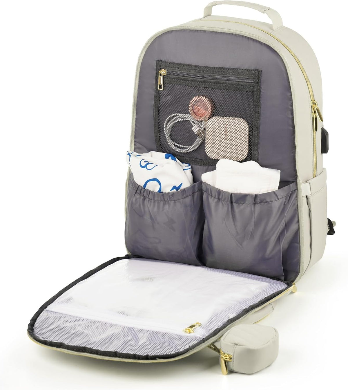 MOMUVO Diaper Backpack for Women Large Capacity with Insulated Pockets Diaper Bags For Baby Girl Boy Waterproof Baby Bags