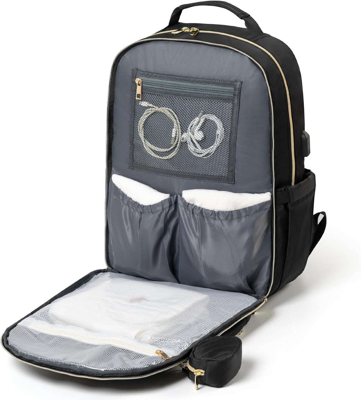 MOMUVO Diaper Backpack for Women Large Capacity with Insulated Pockets Diaper Bags For Baby Girl Boy Waterproof Baby Bags