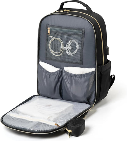 MOMUVO Diaper Backpack for Women Large Capacity with Insulated Pockets Diaper Bags For Baby Girl Boy Waterproof Baby Bags