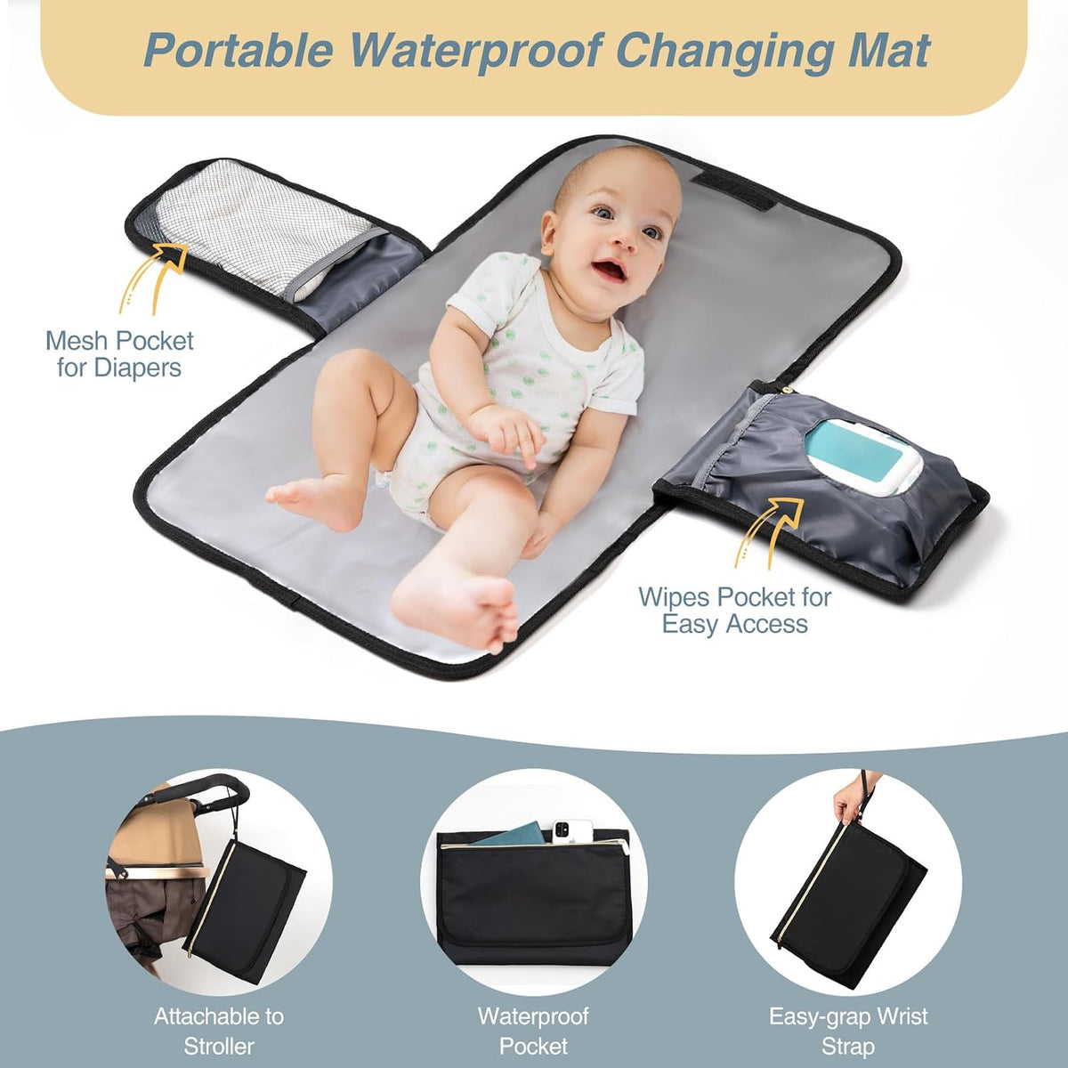 MOMUVO Diaper Backpack for Women Large Capacity with Insulated Pockets Diaper Bags For Baby Girl Boy Waterproof Baby Bags