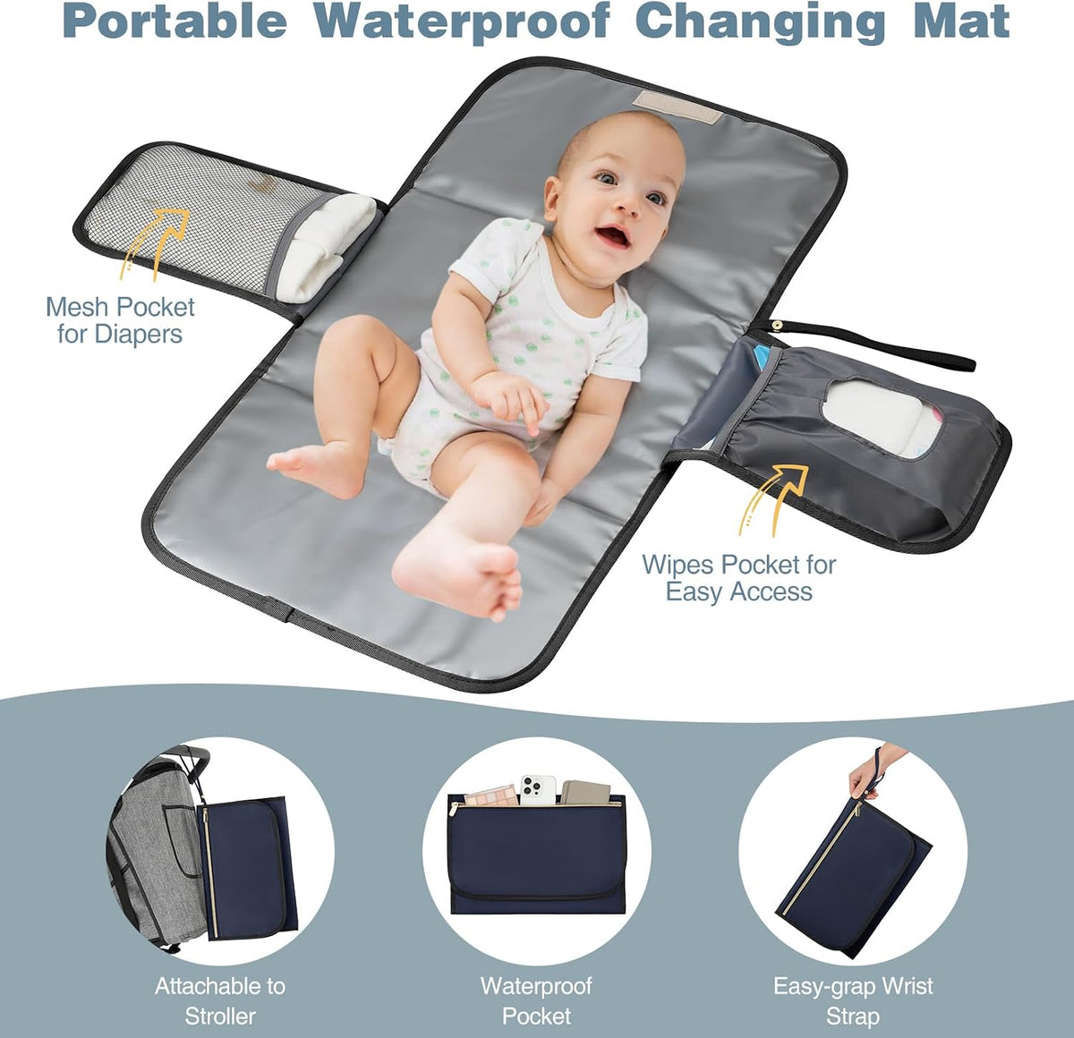 MOMUVO Diaper Backpack for Women Large Capacity with Insulated Pockets Diaper Bags For Baby Girl Boy Waterproof Baby Bags