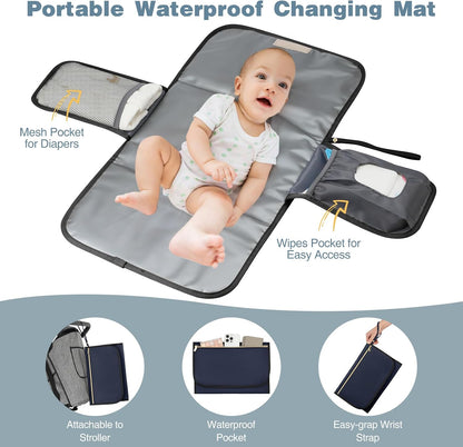 MOMUVO Diaper Backpack for Women Large Capacity with Insulated Pockets Diaper Bags For Baby Girl Boy Waterproof Baby Bags