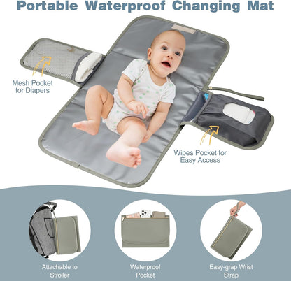 MOMUVO Diaper Backpack for Women Large Capacity with Insulated Pockets Diaper Bags For Baby Girl Boy Waterproof Baby Bags
