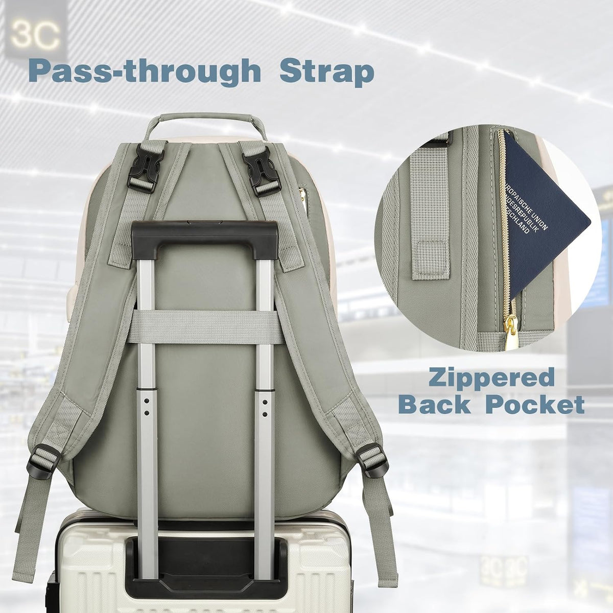 MOMUVO Diaper Backpack for Women Large Capacity with Insulated Pockets Diaper Bags For Baby Girl Boy Waterproof Baby Bags