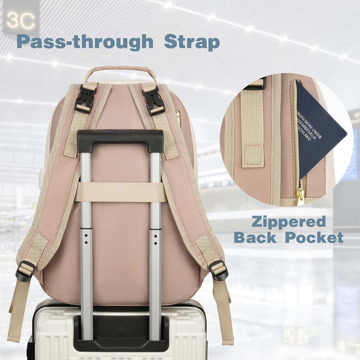 MOMUVO Diaper Backpack for Women Large Capacity with Insulated Pockets Diaper Bags For Baby Girl Boy Waterproof Baby Bags