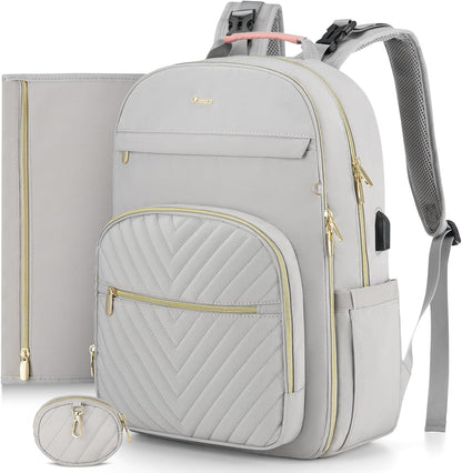 MOMUVO Diaper Backpack for Women Large Capacity with Insulated Pockets Diaper Bags For Baby Girl Boy Waterproof Baby Bags