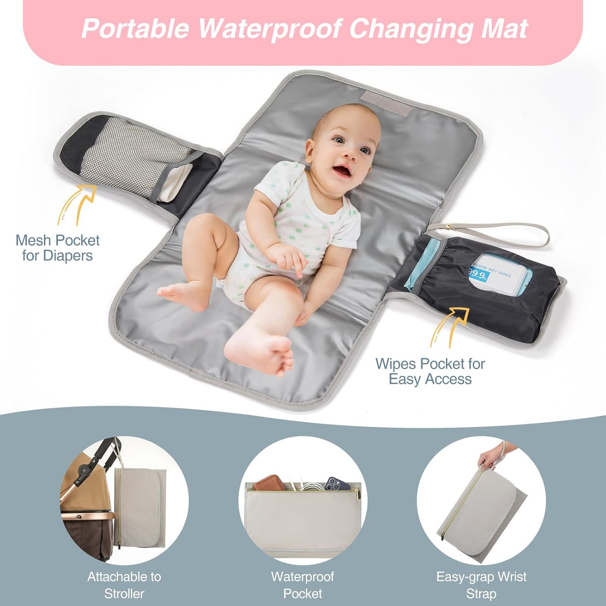 MOMUVO Diaper Backpack for Women Large Capacity with Insulated Pockets Diaper Bags For Baby Girl Boy Waterproof Baby Bags