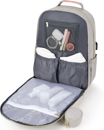 MOMUVO Diaper Backpack for Women Large Capacity with Insulated Pockets Diaper Bags For Baby Girl Boy Waterproof Baby Bags