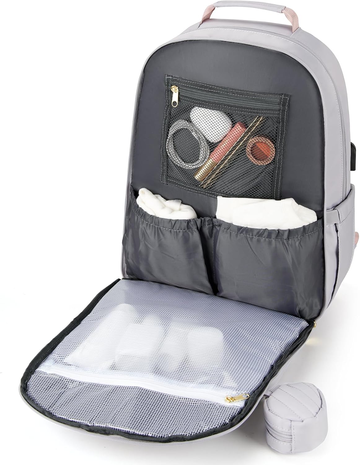 MOMUVO Diaper Backpack for Women Large Capacity with Insulated Pockets Diaper Bags For Baby Girl Boy Waterproof Baby Bags
