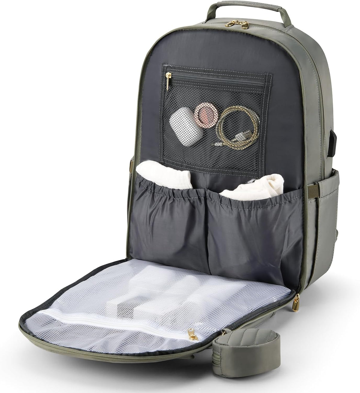 MOMUVO Diaper Backpack for Women Large Capacity with Insulated Pockets Diaper Bags For Baby Girl Boy Waterproof Baby Bags