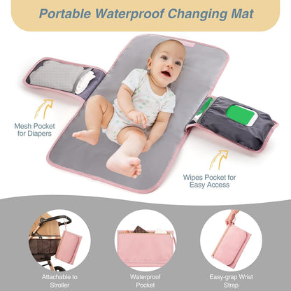 MOMUVO Diaper Backpack for Women Large Capacity with Insulated Pockets Diaper Bags For Baby Girl Boy Waterproof Baby Bags