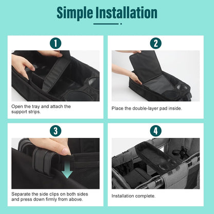 W2 Stroller Snack Tray for Wonderfold Wagon W2, Stroller Cup Holder Toy Storage W2 Wagon Accessories with Side Mesh Pockets, Height Increase, Double Sided Snack Tray 15.4"×9.4“