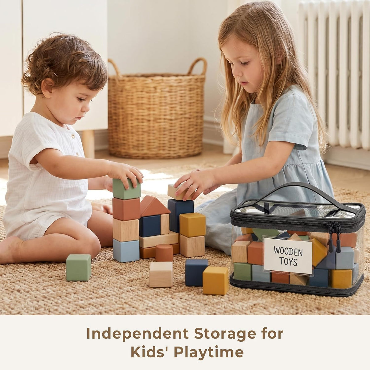 Toy Storage Bags - 8 Pack Clear Toy Organizer Bags with Zipper - Waterproof PVC Storage Bag for Kids Room Organization - Storage for Magnatic Tiles, Puzzle - Toddler Play Room Essentials