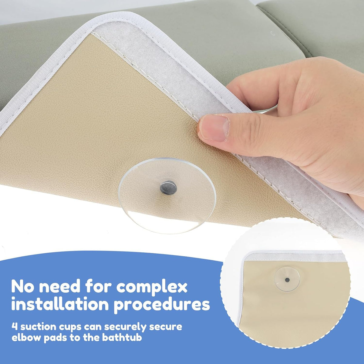 Baby Bath Kneeler and Elbow Rest Pad Set, 1.5'' Comfortable Thicker Quickly Dry Baby Bath Kneeler Pads, Comfortable Non-Slip Kneeling Mat Cushion with Toy Organizer Storage Pockets