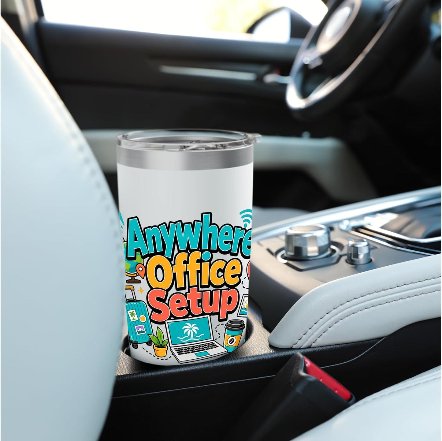 Anywhere Office Setup Remote Work Travel Lifestyle Stainless Steel Insulated Tumbler