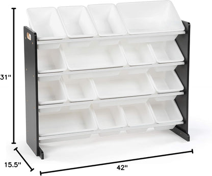 Kids Toy Organizer with 16 Bins, 4 Tier Storage for Playroom