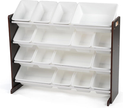 Kids Toy Organizer with 16 Bins, 4 Tier Storage for Playroom
