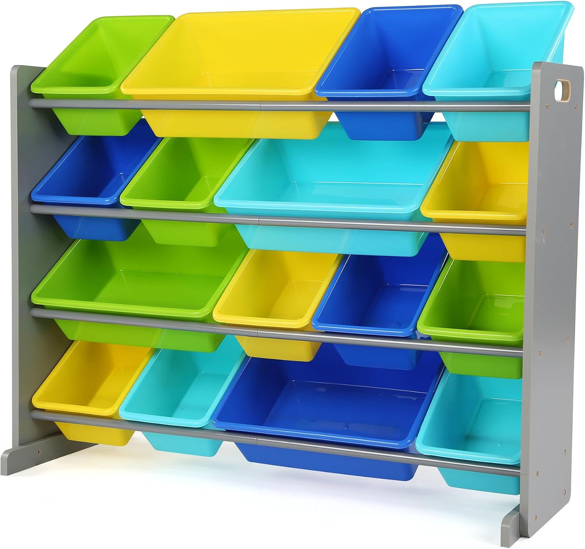 Kids Toy Organizer with 16 Bins, 4 Tier Storage for Playroom