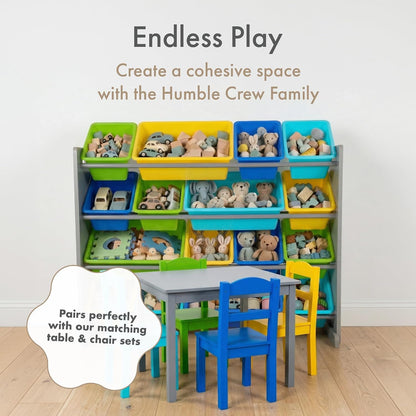 Kids Toy Organizer with 16 Bins, 4 Tier Storage for Playroom