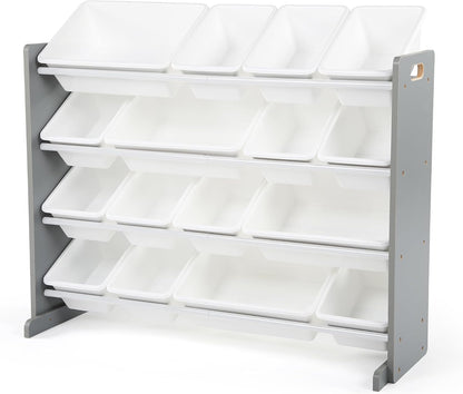 Kids Toy Organizer with 16 Bins, 4 Tier Storage for Playroom