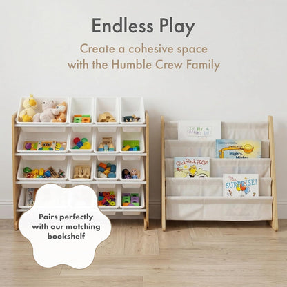 Kids Toy Organizer with 16 Bins, 4 Tier Storage for Playroom