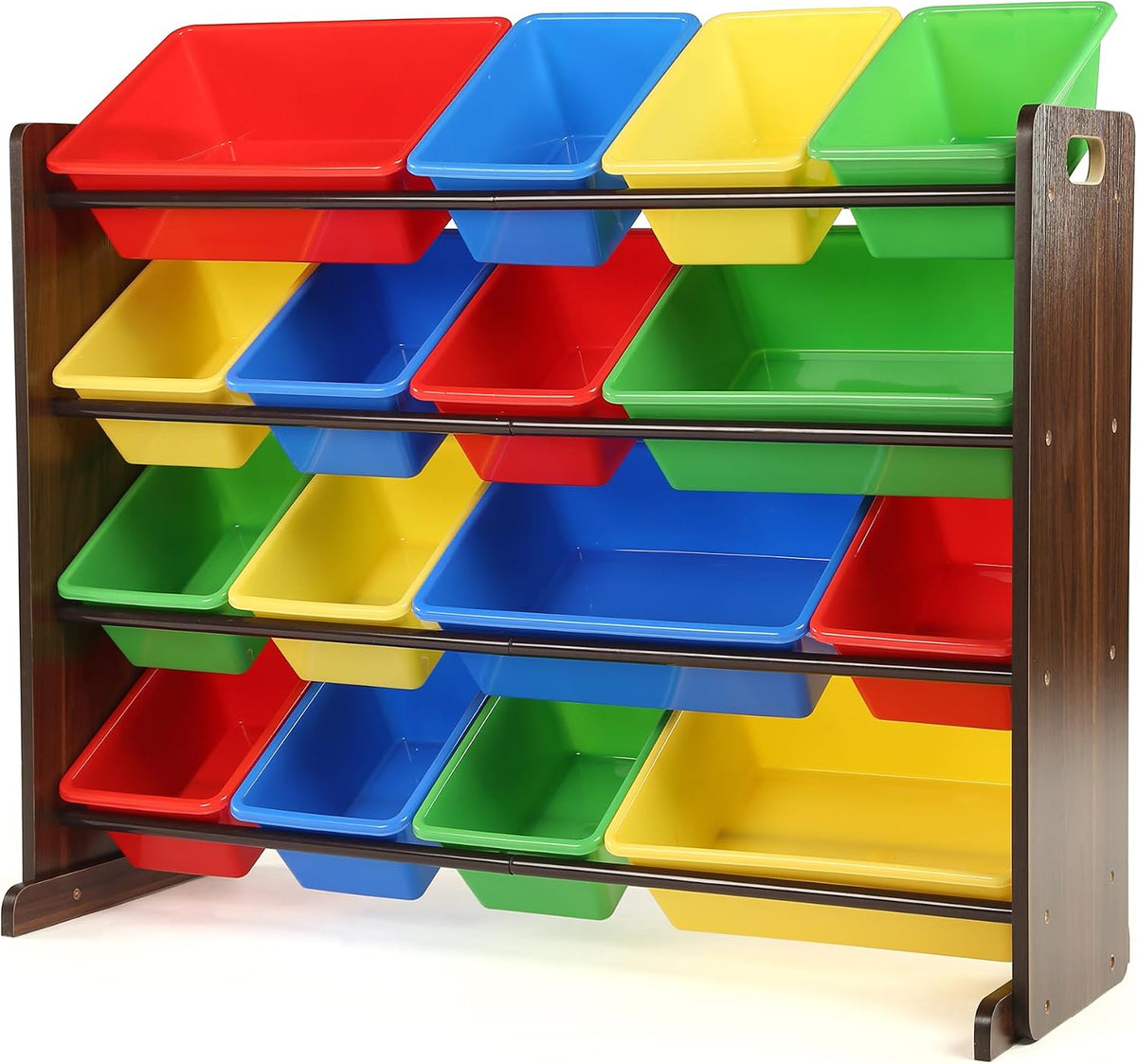 Kids Toy Organizer with 16 Bins, 4 Tier Storage for Playroom