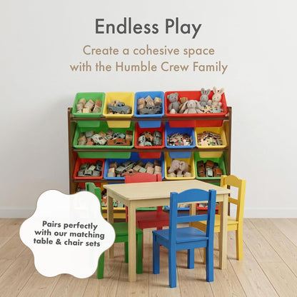 Kids Toy Organizer with 16 Bins, 4 Tier Storage for Playroom