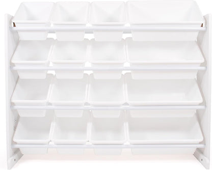 Kids Toy Organizer with 16 Bins, 4 Tier Storage for Playroom
