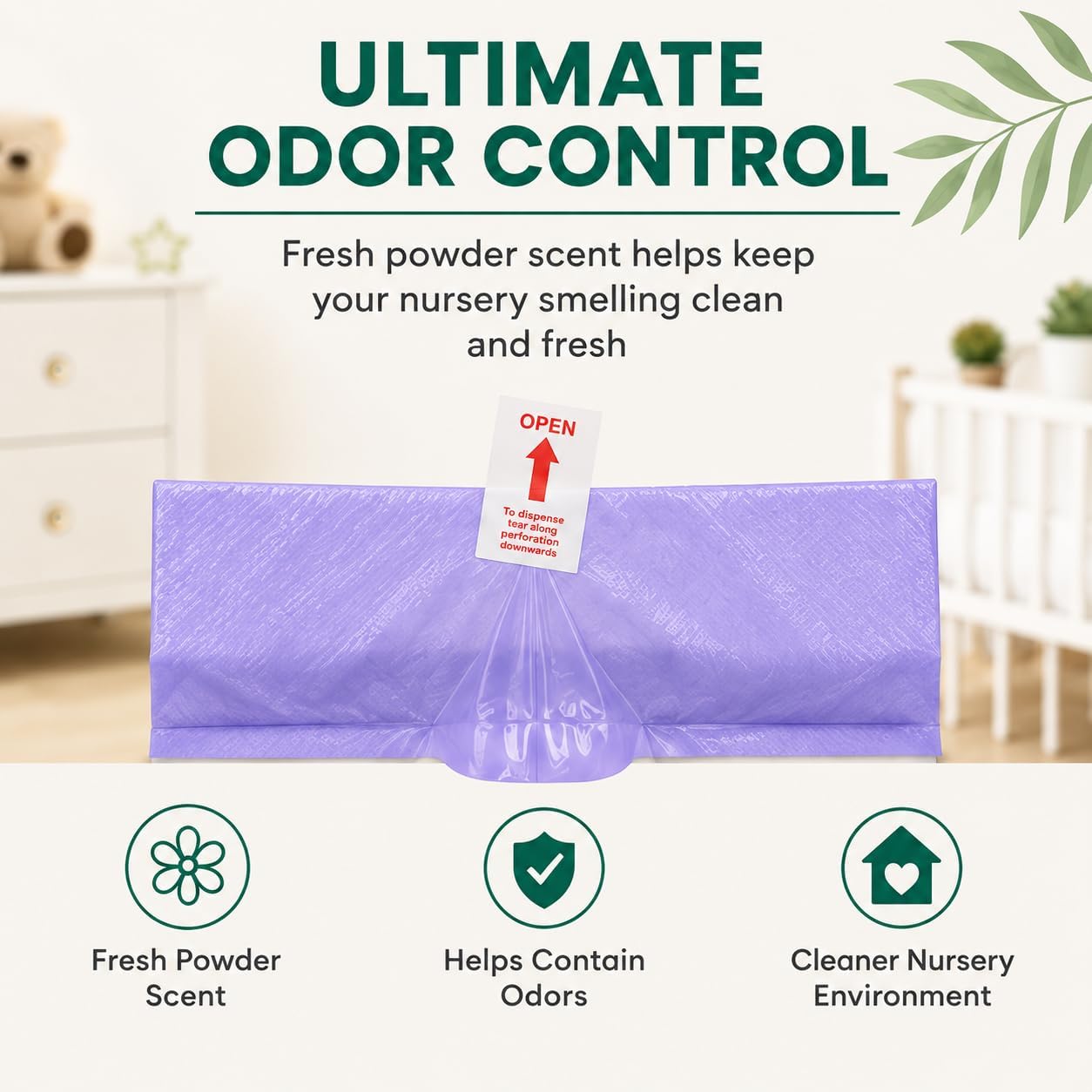 Biodegradable Diaper Pail Bags Compatible with Ubbi – Lemon Scented (75 Bags, 13 Gallons)