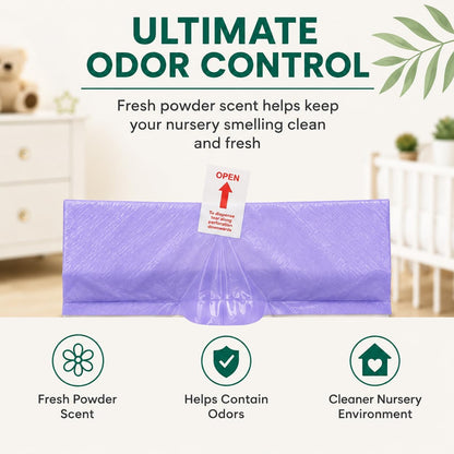 Biodegradable Diaper Pail Bags Compatible with Ubbi – Lemon Scented (75 Bags, 13 Gallons)