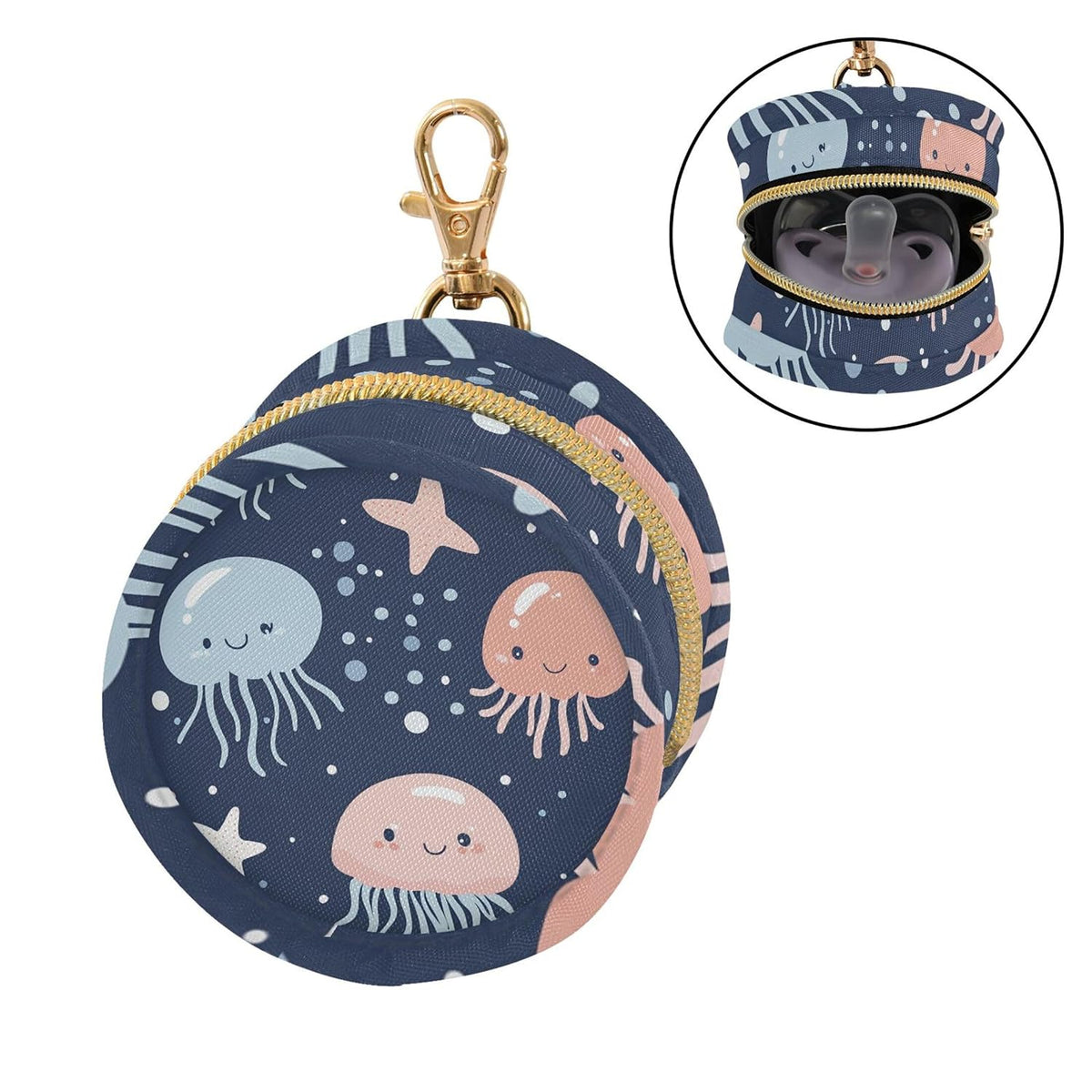 Cute Sea Creatures Baby Pacifier Holder Case, Dustproof Portable Storage Box for Diaper Bag Purse, Pacifier Storage Container for Boys & Girls