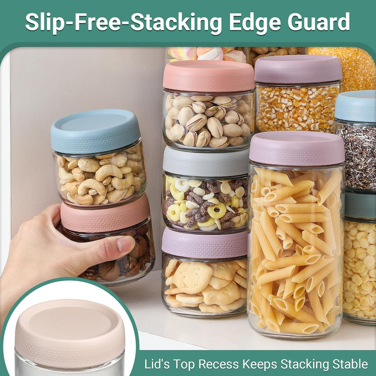 6 Pack 4 oz Glass Baby jars with Airtight Lids, Glass Baby Food Storage Containers,Overnight Oats Containers with Lids | Microwave, Dishwasher & Freezer Safe | Includes 10 Labels