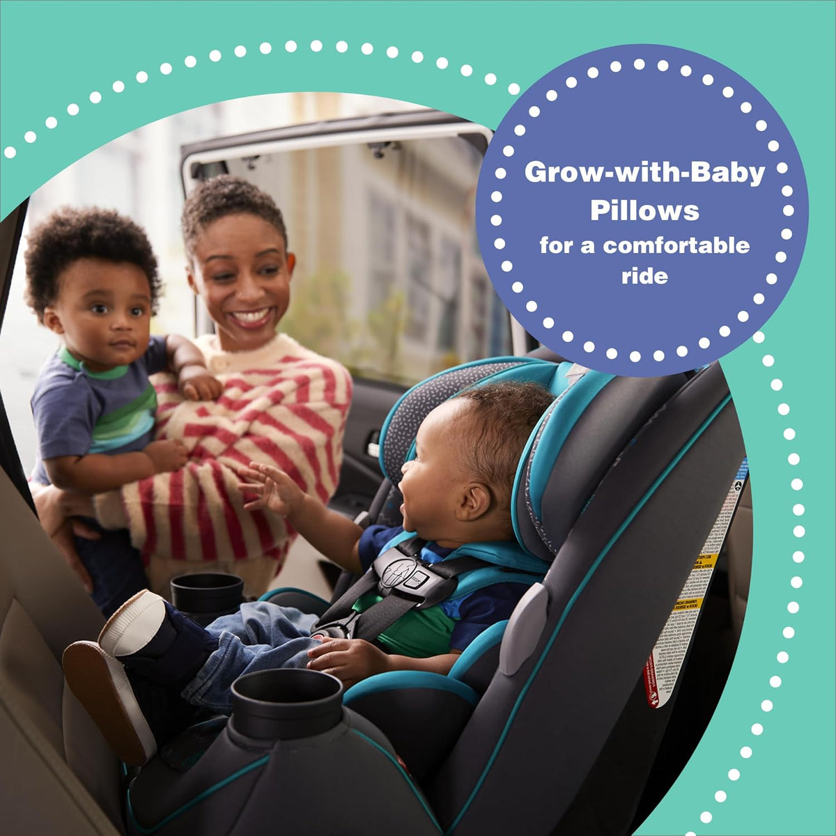 Grow and Go Convertible Car Seat, Rear Facing 5-40 pounds, Forward Facing 30-65 pounds, Booster 40-100 lbs, Convert from Infant to Toddler, Mickey Sprinkle