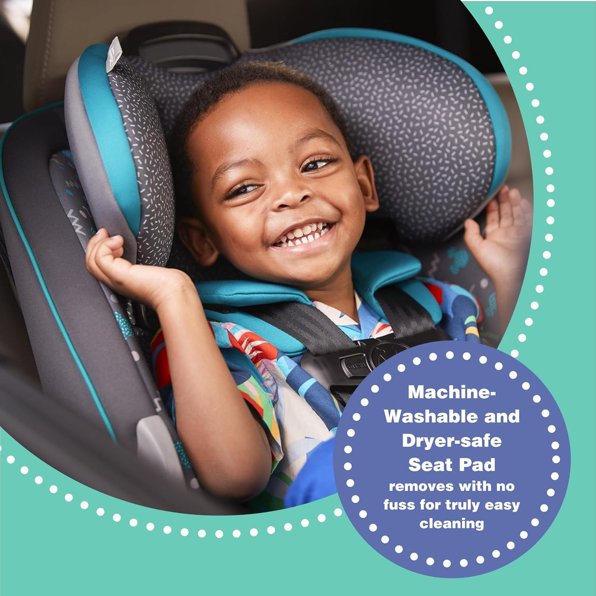 Grow and Go Convertible Car Seat, Rear Facing 5-40 pounds, Forward Facing 30-65 pounds, Booster 40-100 lbs, Convert from Infant to Toddler, Mickey Sprinkle