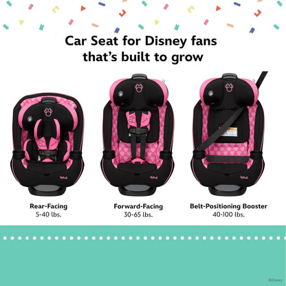 Grow and Go Convertible Car Seat, Rear Facing 5-40 pounds, Forward Facing 30-65 pounds, Booster 40-100 lbs, Convert from Infant to Toddler, Mickey Sprinkle