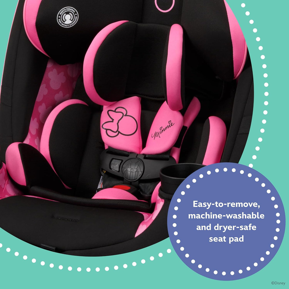 Grow and Go Convertible Car Seat, Rear Facing 5-40 pounds, Forward Facing 30-65 pounds, Booster 40-100 lbs, Convert from Infant to Toddler, Mickey Sprinkle