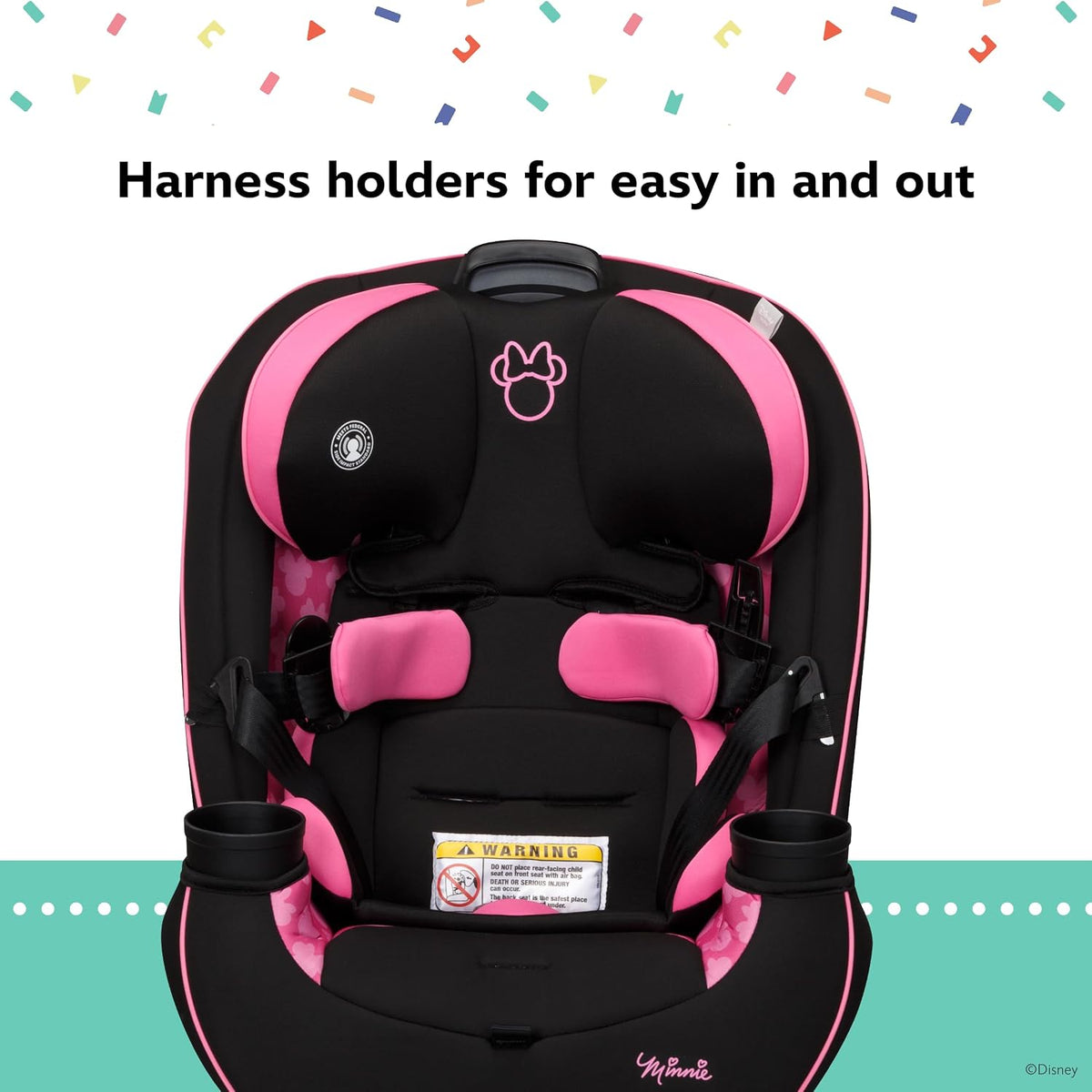 Grow and Go Convertible Car Seat, Rear Facing 5-40 pounds, Forward Facing 30-65 pounds, Booster 40-100 lbs, Convert from Infant to Toddler, Mickey Sprinkle