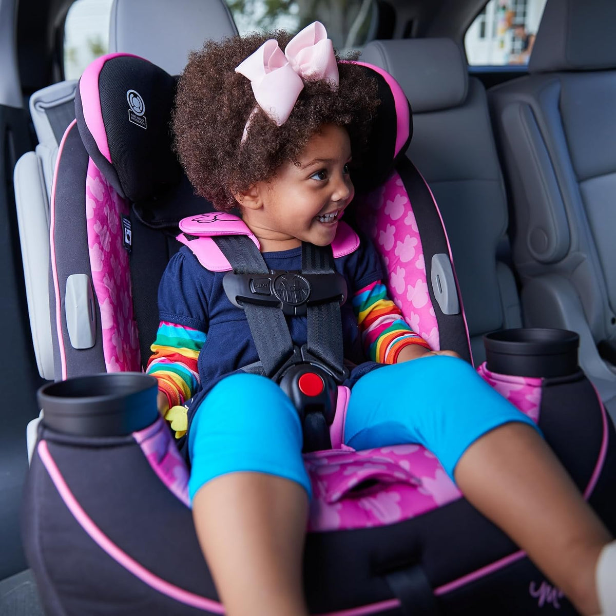 Grow and Go Convertible Car Seat, Rear Facing 5-40 pounds, Forward Facing 30-65 pounds, Booster 40-100 lbs, Convert from Infant to Toddler, Mickey Sprinkle