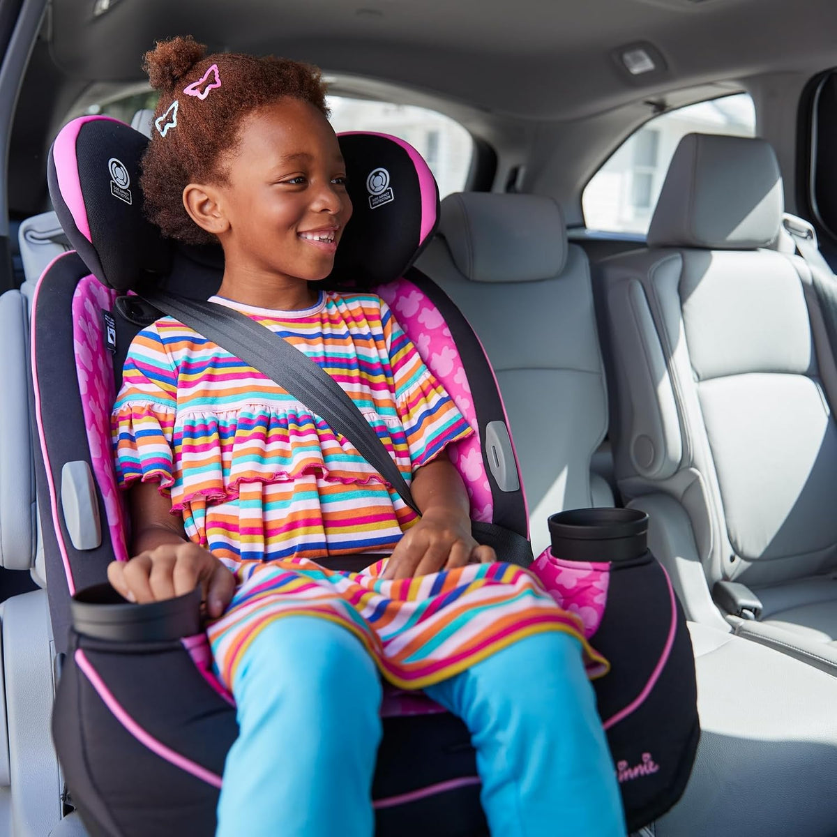 Grow and Go Convertible Car Seat, Rear Facing 5-40 pounds, Forward Facing 30-65 pounds, Booster 40-100 lbs, Convert from Infant to Toddler, Mickey Sprinkle