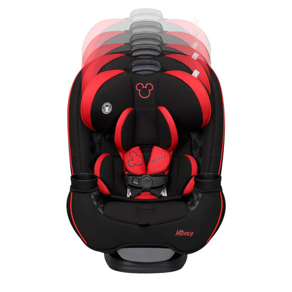Grow and Go Convertible Car Seat, Rear Facing 5-40 pounds, Forward Facing 30-65 pounds, Booster 40-100 lbs, Convert from Infant to Toddler, Mickey Sprinkle