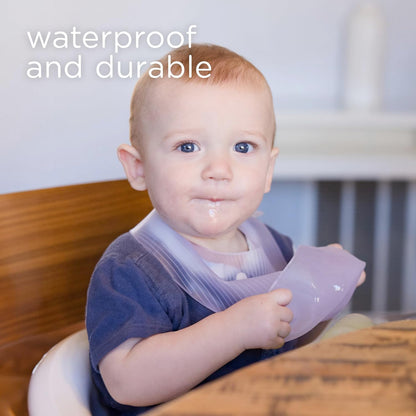 Fold N Go Silicone Baby Bib w/Travel Case, Waterproof
