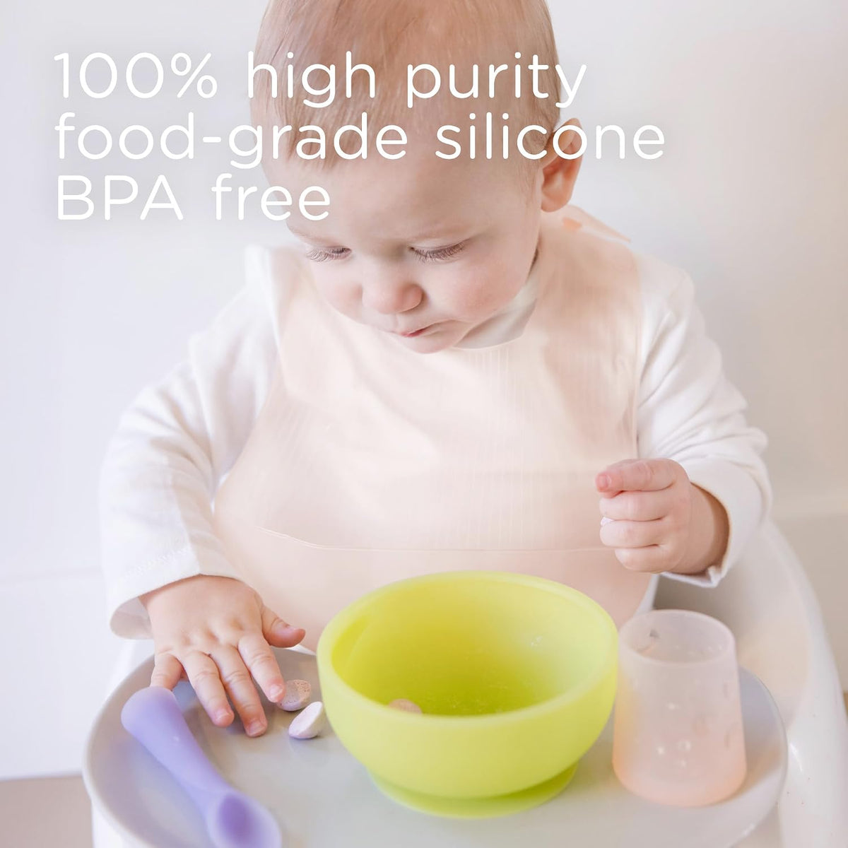 Fold N Go Silicone Baby Bib w/Travel Case, Waterproof