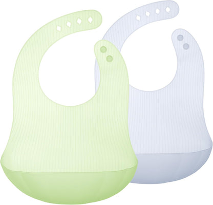 Fold N Go Silicone Baby Bib w/Travel Case, Waterproof