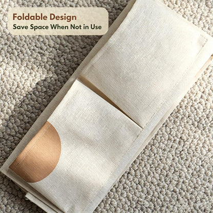 Canvas 5 & 12 Pocket Wall Hanging Storage Caddy, Multi-Pocket Fabric Organizer, Over The Door Hanging Bag for Keys Magazines(with 12 pocket,Green)