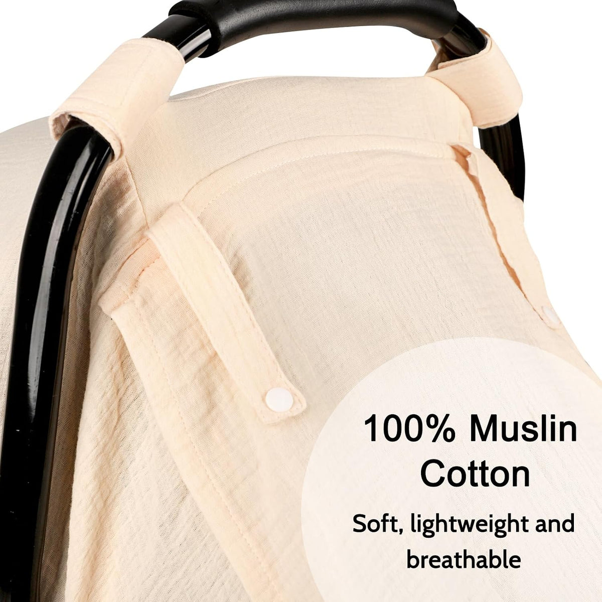 Muslin Car Seat Cover Baby, Summer Car Seat Covers for Babies, Infants, and Newborns, Ultra Soft Breathable Universal Fit Stroller Carseat Canopy Covers for Boys Girls (Heart)