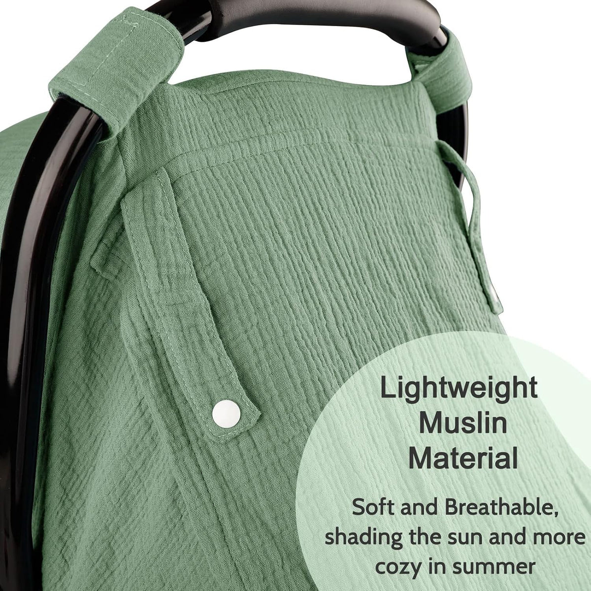 Muslin Car Seat Cover Baby, Summer Car Seat Covers for Babies, Infants, and Newborns, Ultra Soft Breathable Universal Fit Stroller Carseat Canopy Covers for Boys Girls (Heart)